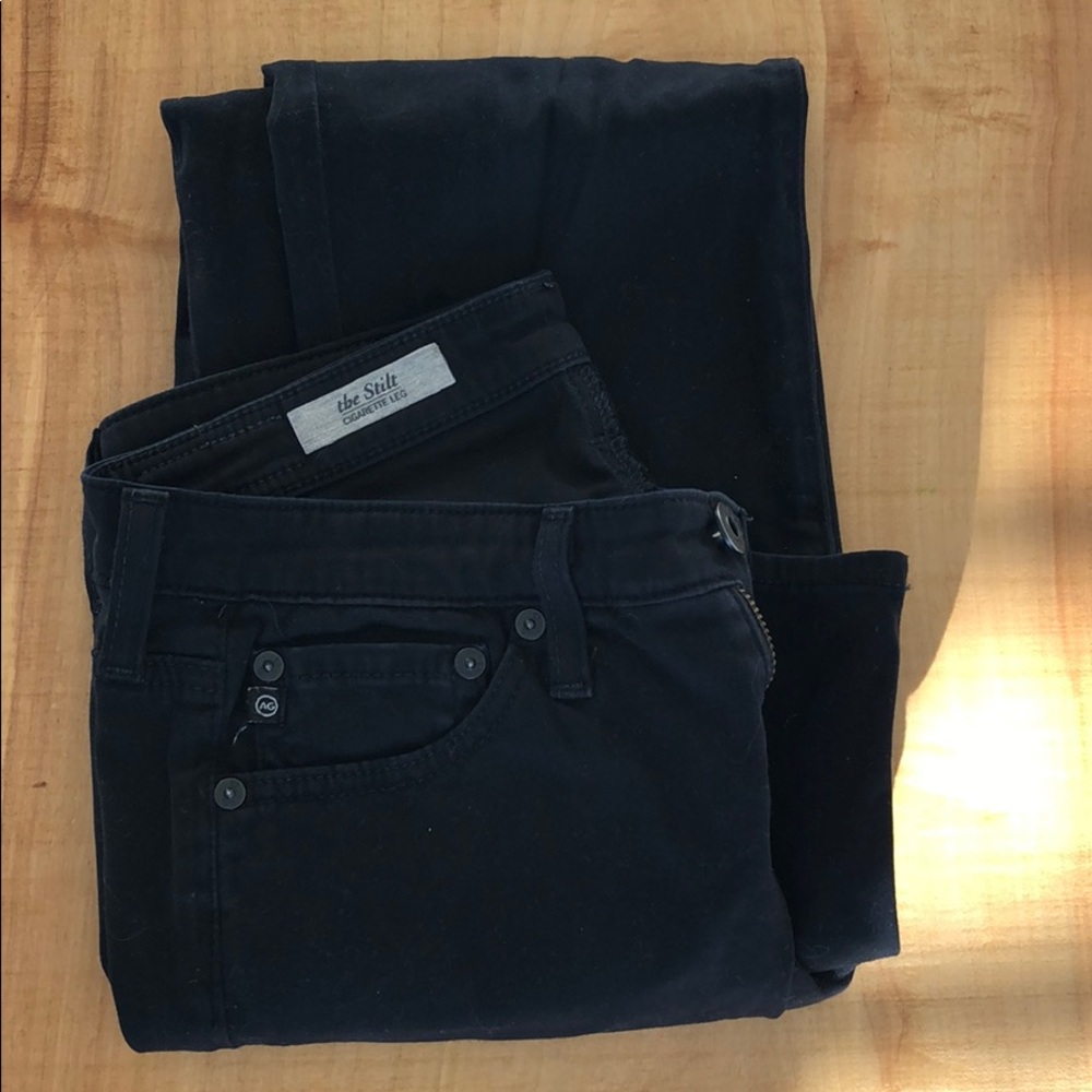 AG the stilt cigarette leg black pant